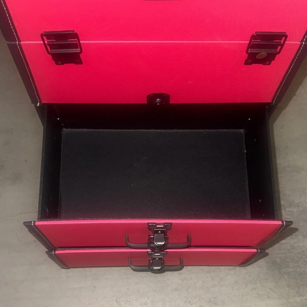 Pink Rolling Make-up Storage Trunk